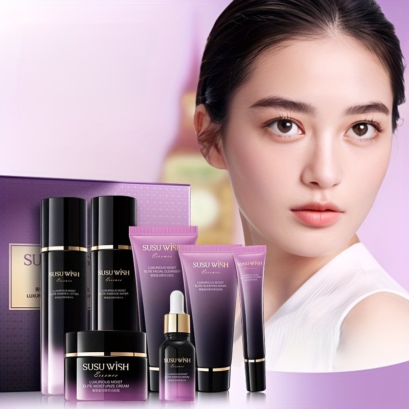 Luxury Skincare Gifts - Luksusowy i elegancki dziewięcioczęściowy zestaw esencji