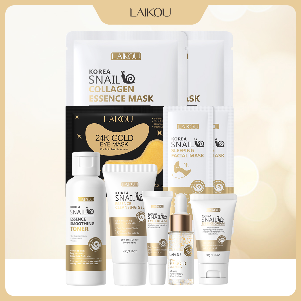 Luxury Skincare Kit - Zestaw do pielęgnacji twarzy LAIKOU Snail
