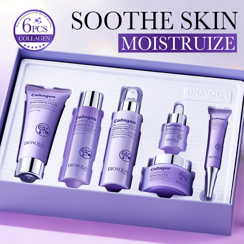 Luxury Skincare Kit - Sześcioczęściowy zestaw pielęgnacyjny przeciwzmarszczkowy z kolagenem,